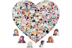 FRESHOER 200pcs Tay-lor Aufkleber, Beliebte Singer Aufkleber, Wasserdichte Vinyl Stickers für Autoscooter, Computer, Gitarre, Gepäck, Skateboard für Fans