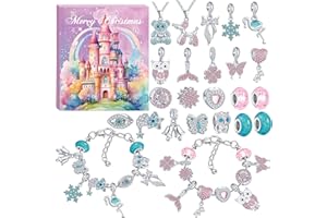 AVAKY Calendario Avvento 2025 Bambina Gioielli 5 6 7 8 9 10 11 12 13 Anni, Calendario Avvento Braccialetti Collane Charms Kit, Calendario Dell'Avvento Kinder Fai da te, Regalini Natale Bambini Ragazza