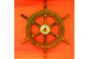 CLEVER-DEKO großes Steuerrad massiv Holz Boot Schiff NEU Pirat Baumhaus Lenkrad Spielturm