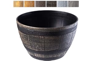 ‎KADAX KADAX Blumentopf, Blumenkübel aus Kunststoff, runder Pflanzkübel, Innen- und Außenbereich, Übertopf für Blumen, Haus, Garten, Balkon, Terrasse, wetterfest (Ø 50cm, Dunkelbraun)