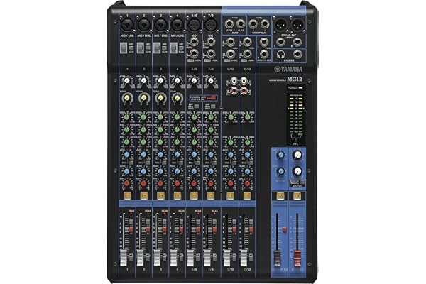 Yamaha MG12 - Console de mixage compacte avec 12 canaux d'entrée et préamplis micro D-PRE
