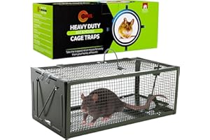 Ratkil Live Rat Cage Trap - Humane Mouse Traps & Rat Traps for All Weather, Home & Animal Friendly Control (Large) - Reusable Solution for Rat, Mouse, Squirrel, Mole, Rodent Infestations