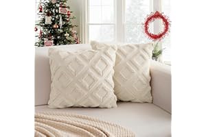 TOCOMOA 2 poszewki na poduszkę w stylu boho 40 x 40 cm, beżowe - puszyste, ozdobne poszewki na poduszki z poliestru, dekoracyjna poszewka na poduszkę na sofę, do sypialni