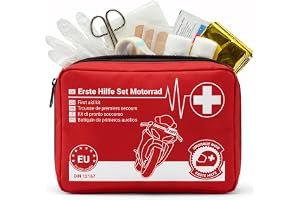 Upgrade4cars Förbandsväska motorcykel version 2026 DIN 13167 bilinredning | Första hjälpen-kit | giltig i hela Europa | Maximal säkerhet
