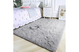 MARATIP Alfombras Salón Grandes Pelo Largo para salón, Habitación o Dormitorio, Alfombra Lavable esponjosa de Cama (Gris,80 x 150 cm)