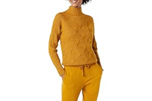 Amazon Essentials Jersey de Invierno de Manga Larga, Tejido Trenzado con Cuello en Forma de Embudo Suave al Tacto Mujer