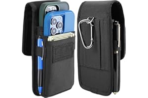 Gcepls Dual Handytasche für Herren, Große Nylon Gürteltasche für 2 Smartphones, Gürtelschlaufe, für iPhone (16 15 14 13 12 11) Pro Max/Plus, Samsung Galaxy (S24 S23 S22 S21 S20) Ultra