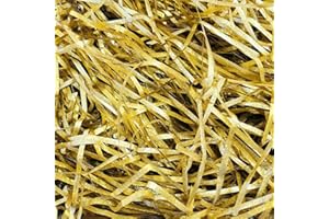 NYXSEAT Rafia Dorata per Confezioni Regalo - Trucioli di Carta Decorativa, Riempitivo per Imballaggi (100 g, Oro)