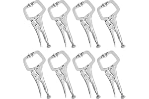 Kurtzy 13,3 cm Serre Joint en Métal en C avec Vis Réglable et Plaques Pivotantes (Lot de 8) - Mini Pince de Serrage de Soudure pour les Surfaces Inégales, Angles, Artisanat et Loisirs