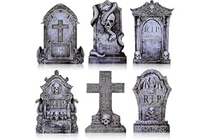 FASBET 6 stycken halloween gravstenar utomhus halloween gravstenar dekoration utomhus tomstenar halloween utomhus grav dekoration utomhus trädgård trädgårdsdekoration utomhus dekoration läskig