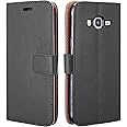 NWNK13 Samsung Galaxy J3 2016 Phone Case Premium Leather Case Folio Book Wallet Case Protective Flip Pouch Card Holder Media Stand Shock Proof Phone Cover Black
