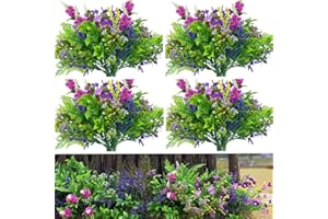 WAKISAKI Paquete de 36 Ramos, multiespecies de Plantas sintéticas realistas, Flores Falsas para macetas de Exterior, Resistentes a los Rayos UV
