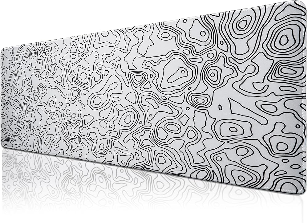 Klasse Pro - 6 Farklı Model Dikişli Kenar 70x30 cm Oyuncu Gaming Mouse Pad (White Map Lines)