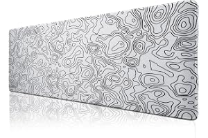 Klasse Pro - 10 Farklı Model Dikişli Kenar 90x40 cm Oyuncu Gaming Mouse Pad (White Map Lines, 90x40 cm)