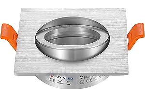 JOYINLED Paquete de 2 soportes cuadrados para lámpara de luz descendente ajustable 65 mm (plata)
