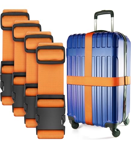 4 Pack Luggage Straps For Suitcases Strap Travel Belts Accessories