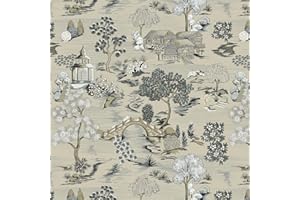Yomshi Papel pintado autoadhesivo vintage 41 × 300 cm lámina adhesiva marrón paisaje muebles adhesivo impermeable vinilo lámina decorativa para armario, salón dormitorio