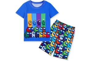 Aepotumn Boys Short Pyjamas Set Kids Game Short Sleeve Pjs Nightwear Sleepwear 2 Piece Outfit