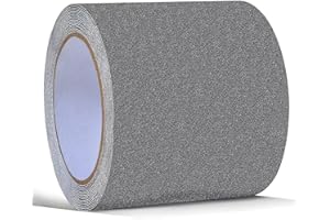 ONTWIE Nastro antiscivolo grigio, ad alta trazione, per passaggi di sicurezza, per interni ed esterni, gradini, rampe, passerelle e ponti, 10,16 cm x 5 m