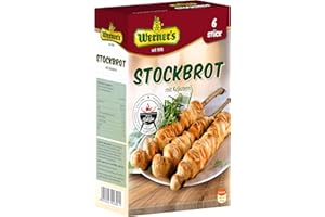 ‎WERNER´S Werner´s Stockbrot mit Kräutern für Lagerfeuer & Grill, Backmischung für 4-6 Stück, zum backen über Lagerfeuer oder Grill, 6 Packungen pro Karton 400g