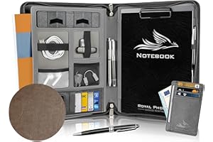 Royal Phoenix® Business Schreibmappe A4 'Eagle' - Hochwertige Dokumentenmappe mit Tablet Halterung - inkl. Kreditkartenetui + EXTRAS - Business Organizer aus hochwertigem Kunstleder Mokka