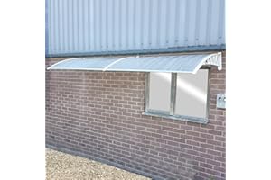 MARKO OUTDOOR Marko Door Canopy Smoking Area Rain Shelter Outdoor Awning Window Cover Sun Protector (Canopy + Extension (200cm x 100cm), Grey)