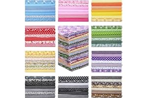 YUMILI 70 piezas de tela de algodón patchwork, paquetes de tela impresa, 30 x 30 cm, diseño de flores para patrones