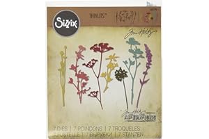 Sizzi Sizzix Thinlits Dies by Tim Holtz-Wildflowers, Other, Multi-Colour, 0.38x13.97x19.05 cm