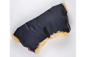 Naturasan HW-03-Bambini Lambskin Hand Warmer, Warm Pram Hand Muff with Lambskin Lining, Muff, Kiwa, Buggy, Jogger, Bike Trailer, Navy