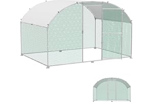 YRHome 3x2x2m Freilaufgehege Hühnerstall Haustierkäfig aus Metall Geflügelstall Hühnerhaus Bogenform Design mit Sonnenschutzdach Winterfest für Hühnerkäfig Haustierkäfig Vogelkäfig Kleintiere