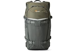 Lowepro Flipside Trek 350 AW Rucksack, Fotografie-Kamerarucksack für DSLR-Kamera und mehrere Objektive, Kameratasche für Tablet, Kamerazubehör, Stativ, Farbe Grau