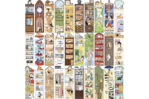 YIMINGOUFEI Cat Life Bookmark Set, 30 Sheets, 15 x 4 cm, Decorative Paper Reading Markers for Students and Book Lovers, Suitable for Gifts