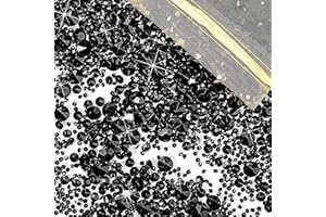 GEFIRE 4000 Pz Nero Strass Cristalli Decorativi Pietre Decorative Pietre Preziose Colorate Pietre Preziose e Cristalli per Matrimoni, Feste, Addii al Nubilato, Centrotavola e Riempitivi (3/6/10mm)
