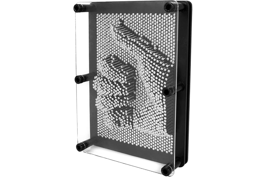 Global Gizmos 50350 Metal Pin Art Impression Toy/Fantastic Stocking Filler or Secret Santa Gift / 3D Fun Desktop Sculpture Gadget/Classic Retro Game / 18cm x 13cm