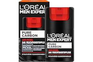 L’ORÉAL PARIS MEN EXPERT L'Oréal Men Expert Krem nawilżający przeciw pryszczom, skutecznie zwalcza pryszcze, czyste włókno węglowe, 1 x 50 ml
