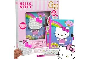HORIZON GROUP USA Hello Kitty Press N’ Pop Diary, Sensory Journal Notebook, Relaxation Toys for Kids, Great for Road Trips and Travel, Fidget Toys for Kids Ages 6+