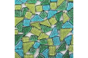 ANKTILY 200g Assorted Colors Glass Mosaic Tiles Irregular Glitter Crystal Mosaic Stones Glass Pieces for Home Decoration or DIY Crafts(Hedgerow)