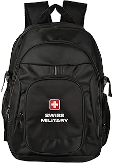 swiss military polyester 25 ltrs black laptop backpack