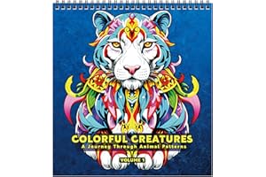 FUN LAVIE Livre de Coloriage pour Adultes - 32 Mandalas Animaux Relaxants, Adolescents et Adultes, Designs Pleine Conscience et Réduction du Stress - Cahier de Coloriage Anti-Stress - Reliure Spirale