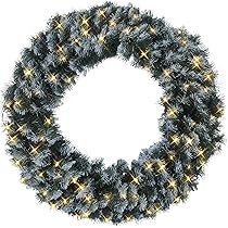 Star Trading LED Weihnachtskranz Edmonton - 50cm Tannenkranz Mit Schnee IP44