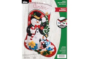 Bucilla Felt Stocking Applique Kit 18" Long-Dapper Snowman