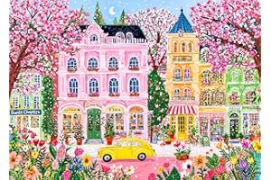 Spring City Jigsaw Puzzle 1000 Teile Erwachsene Floral Shop Bookstore Car Puzzle Erwachsene 1000 Teile Puzzles