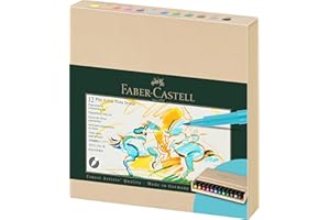 Faber-Castell 167190 - Pitt Artist Pen Brush ink pens, 12-piece studio box, brush pen set