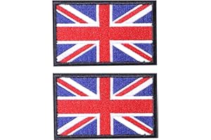 AXEN British Union Jack Patch United Kingdom Flag Patch British Union Patches Tactical Patches Hook and Loop Applique for Military Uniform Tactical Bag Jacket Jeans Hat, 2pcs