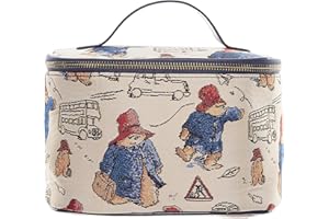 Signare Klassische Paddington Bear gewebte Tapisserie-Kosmetiktasche für Reisen, Toilettenartikel, Make-up, Kosmetik, Mehrzweck-Aufbewahrungstasche, Einheitsgröße, Maße ca. 22,9 cm (B) x 15,2 cm (H)