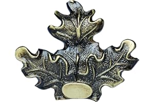 Januel - Decorazione con foglie di quercia per trofeo di cinghiale, fissaggio denti e gres di cinghiale su stemma trofeo, modello grande, fissaggio a vite, viti incluse