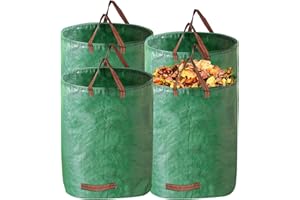 GIGTOOP Sacco per Rifiuti da Giardino 4 X 272 L,Sacchi Giardinaggio, Sacco per Erba Tagliata,Borsa da Giardino Pieghevole con Maniglie per Il Trasporto, antistrappo, idrorepellente (4X 272L)