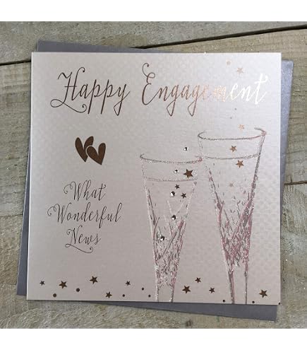 White Cotton Cards Geburtstagskarte „Happy Birthday It's Time To Drink Wine!“ – Handgefertigt, 16x16 Cm
