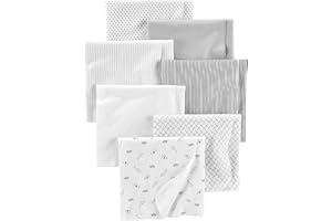 Simple Joys by Carter's Paños de muselina para bebés Unisex Bebés, Pack de 7, Rosa/Blanco, Talla única