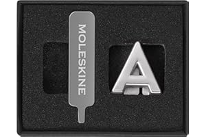 Moleskine Pin Para Cuaderno o Agenda, Letra A, Broche de Letras, Personaliza el Cierre con Elástico, Ideas de Regalo Personalizado, Color Plata